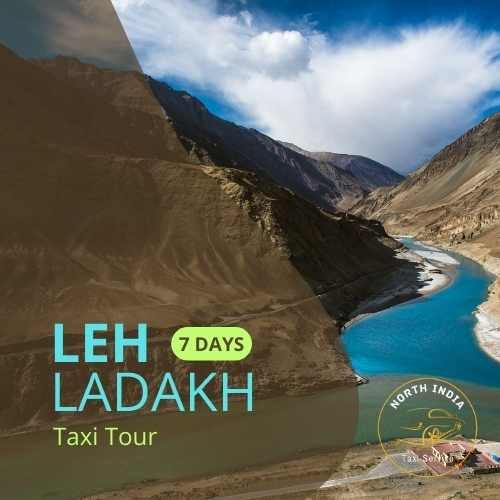 ladakh 7 days taxi tour, leh taxi tour, taxi service in leh